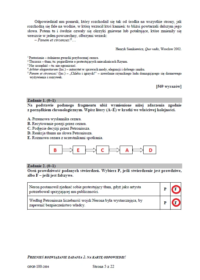 EGZAMIN ÓSMOKLASISTY 2020: Język polski - odpowiedzi