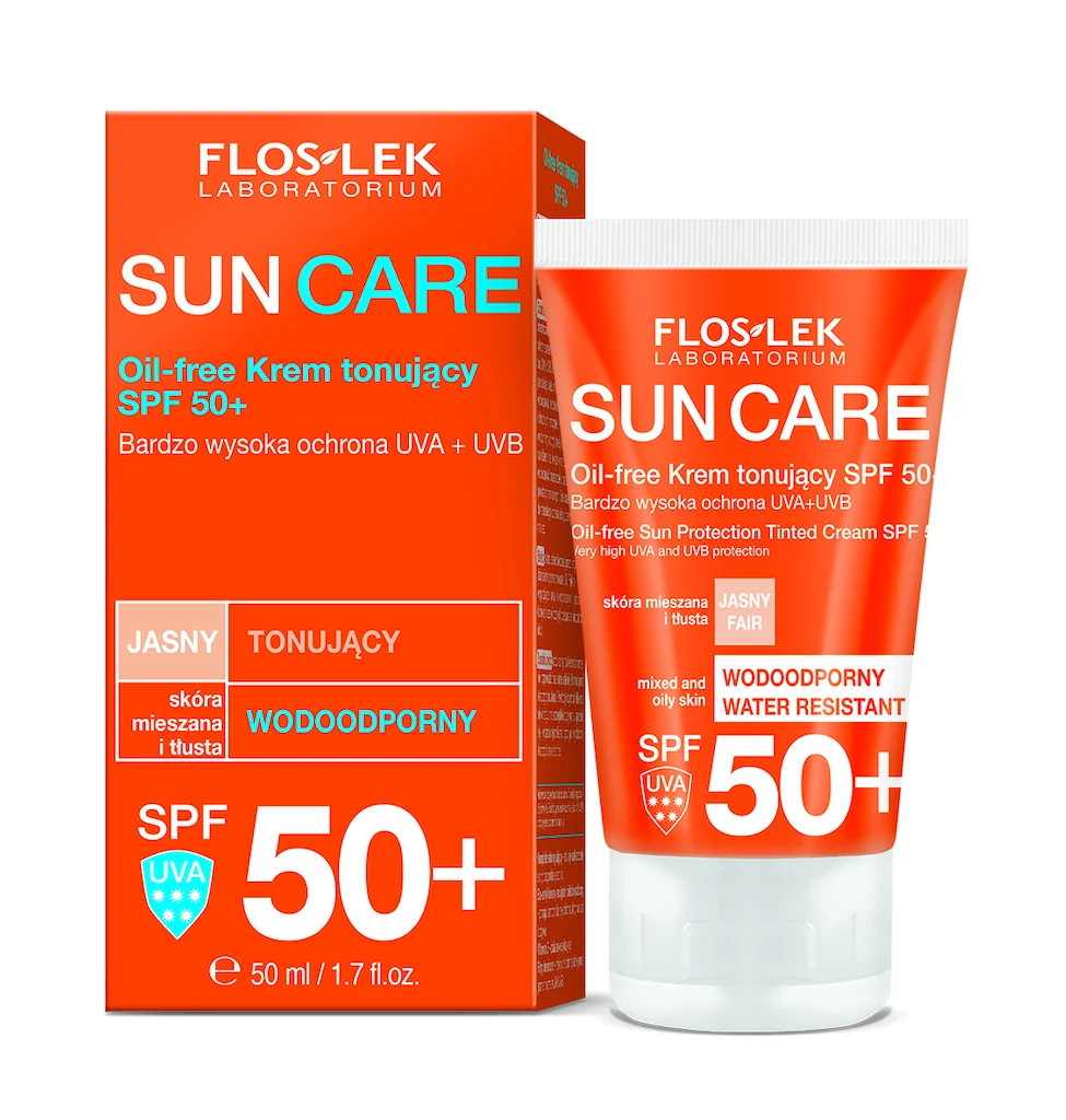 Oil-free krem tonujący SPF 50+ do skóry mieszanej i tłustej od FLOSLEK