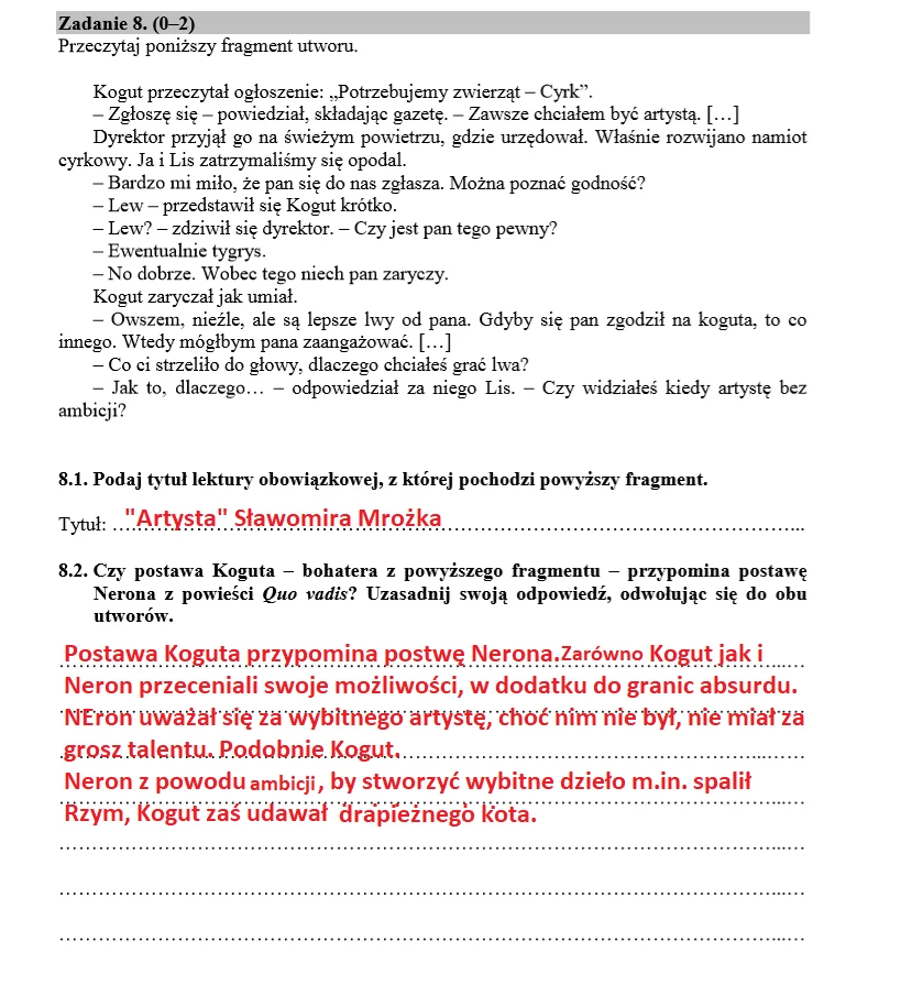 Egzamin ósmoklasisty 2020