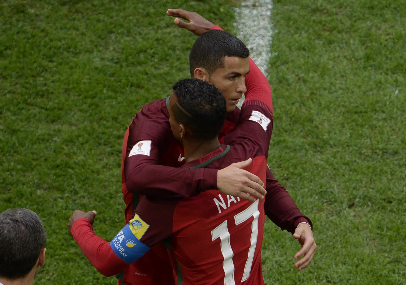 Cristiano Ronaldo i Nani w barwach reprezentacji Portugalii