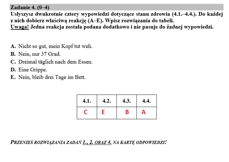 Egzamin ósmoklasisty 2020: Język niemiecki
