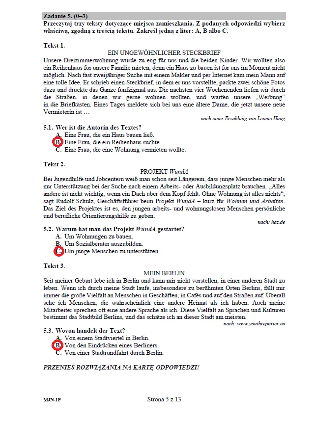 Matura 2020: Język niemiecki (poziom podstawowy) – arkusz CKE i odpowiedzi Matura 2020: Język niemiecki (poziom podstawowy) – arkusz CKE i odpowiedzi