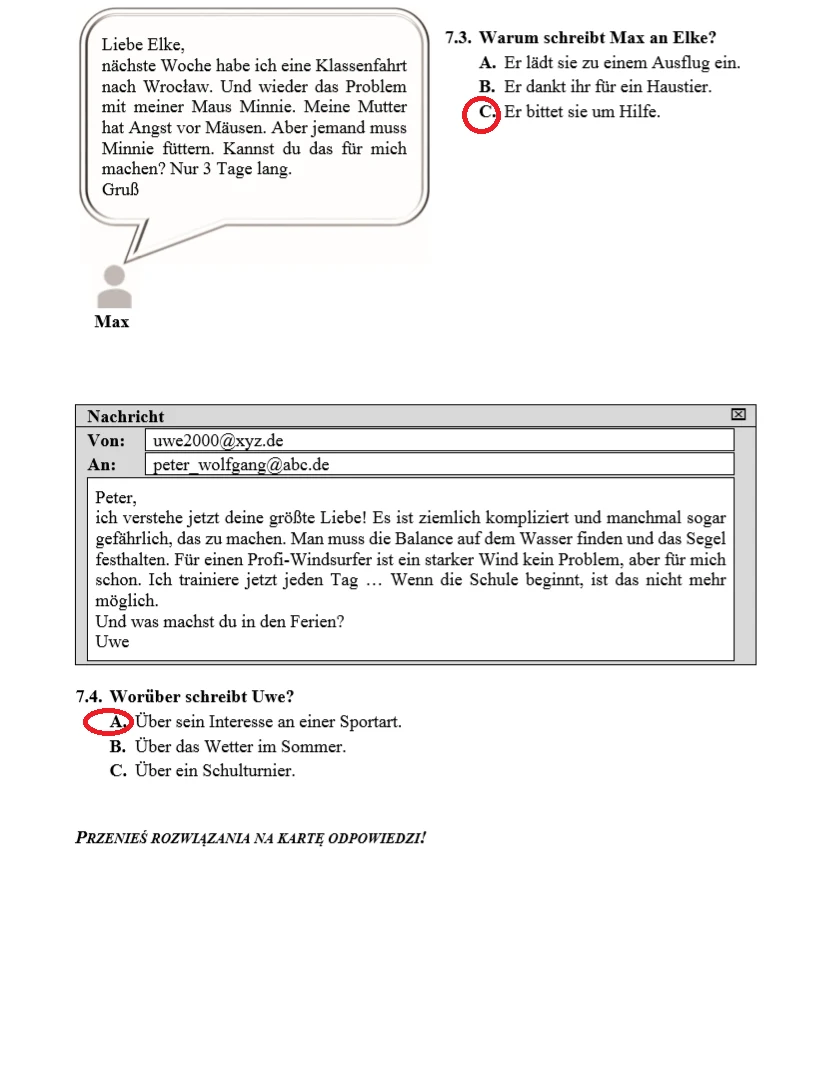 Egzamin ósmoklasisty 2020: Język niemiecki