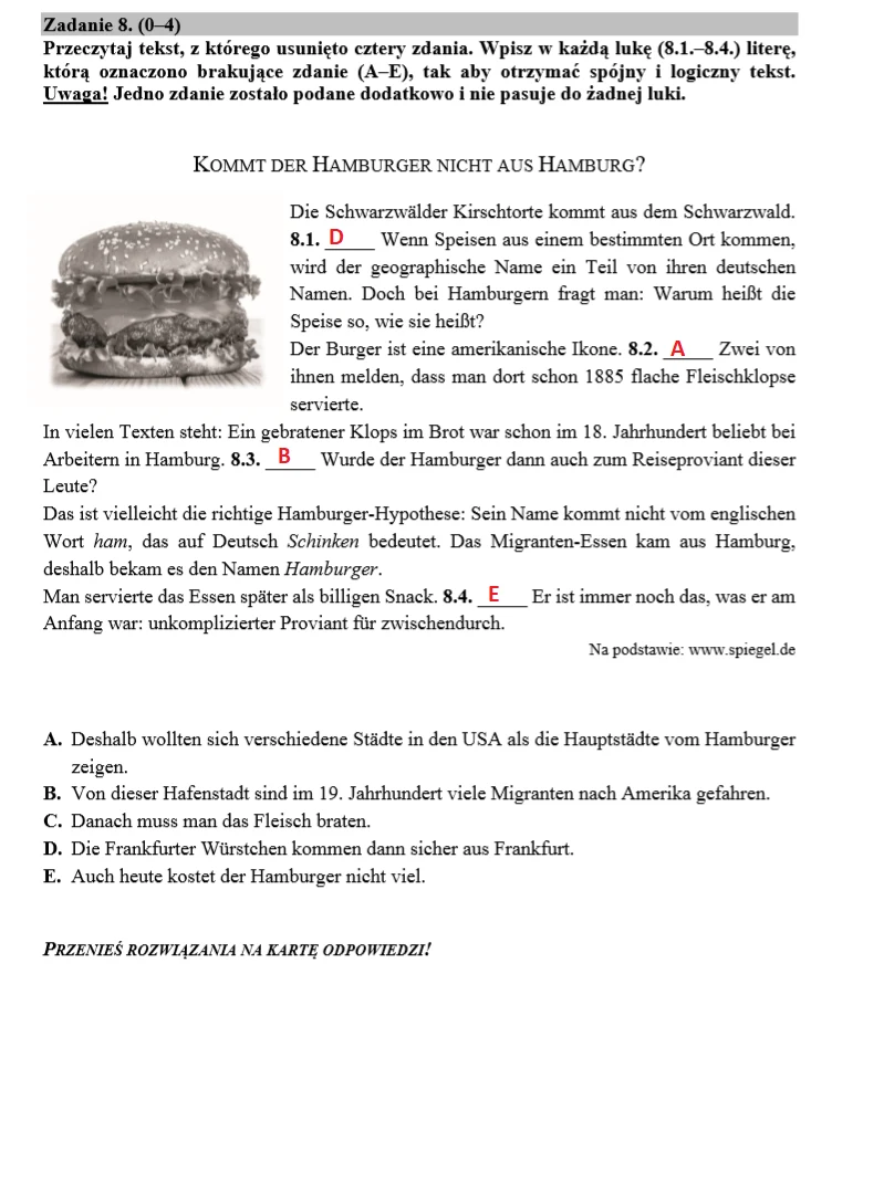 Egzamin ósmoklasisty 2020: Język niemiecki