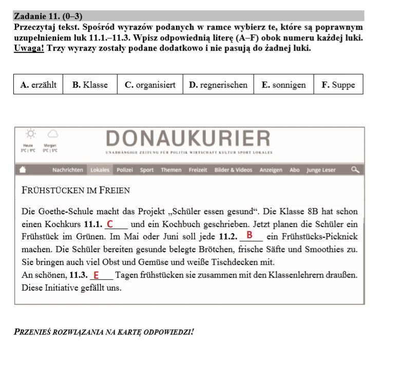  Egzamin ósmoklasisty 2020: Język niemiecki