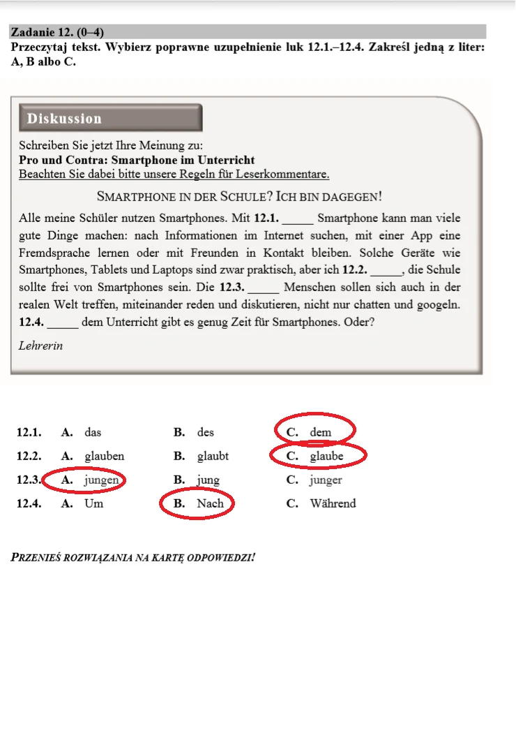  Egzamin ósmoklasisty 2020: Język niemiecki