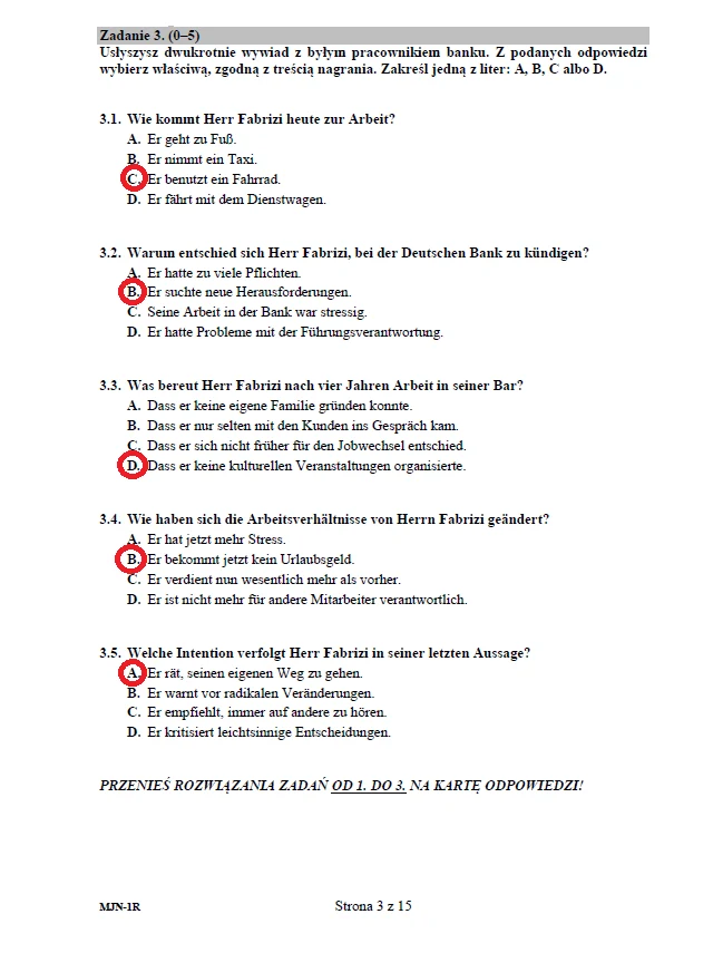 Matura 2020 z niemieckiego (poziom rozszerzony) – odpowiedzi Matura 2020 z niemieckiego (poziom rozszerzony) – odpowiedzi