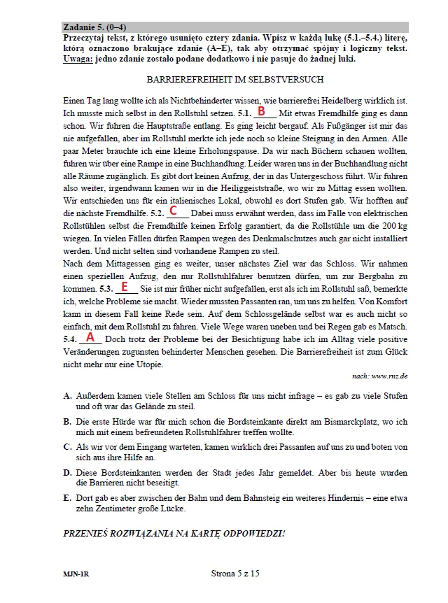 Matura 2020 z niemieckiego (poziom rozszerzony) – odpowiedzi Matura 2020 z niemieckiego (poziom rozszerzony) – odpowiedzi