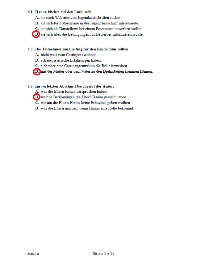 Matura 2020 z niemieckiego (poziom rozszerzony) – odpowiedzi