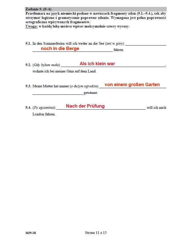 Matura 2020 z niemieckiego (poziom rozszerzony) – odpowiedzi Matura 2020 z niemieckiego (poziom rozszerzony) – odpowiedzi