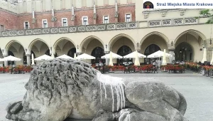 Zniszczony posąg. Zdjęcie pochodzi z profilu krakowskiej straży miejskiej