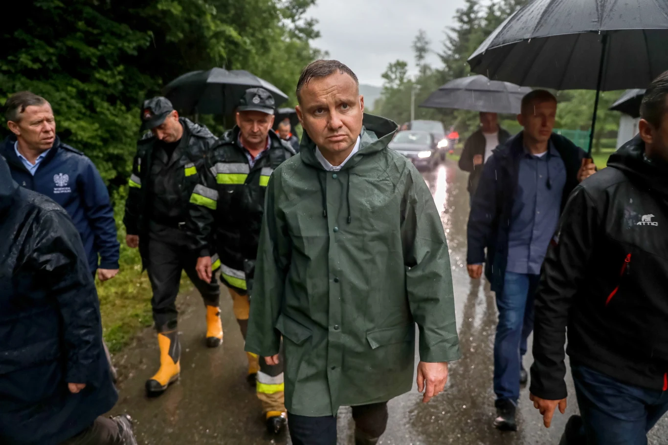 Prezydent podczas wizyty w Pcimiu