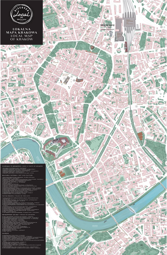 Alternatywna mapa Krakowa autorstwa zespołu Mercure Kraków Stare Miasto