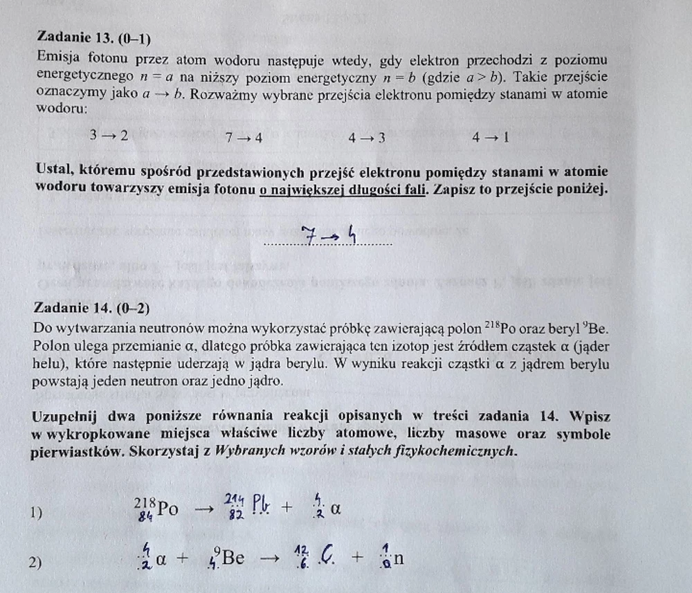 Matura z fizyki - odpowiedzi do zad. 13 i 14 Matura z fizyki - odpowiedzi do zad. 13 i 14