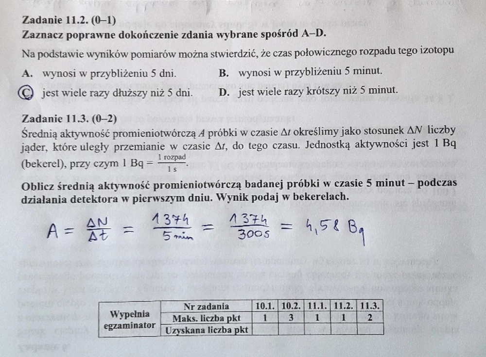 Matura z fizyki - odpowiedzi do zad. 11.2 i 11.3 Matura z fizyki - odpowiedzi do zad. 11.2 i 11.3
