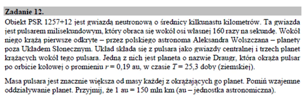 Matura 2020: Fizyka - zad. 12 Matura 2020: Fizyka - zad. 12