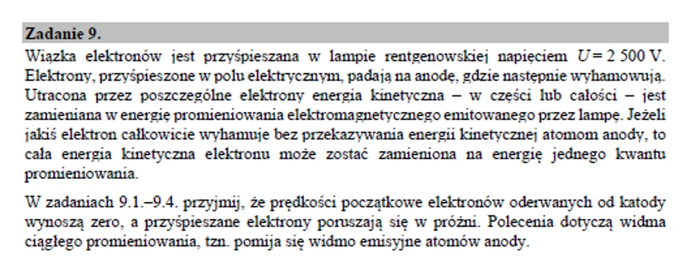 Matura 2020: Fizyka - zad. 9 Matura 2020: Fizyka - zad. 9