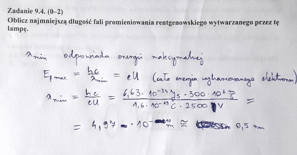 Matura 2020: Fizyka - odpowiedź do zad. 9.4 Matura 2020: Fizyka - odpowiedź do zad. 9.4