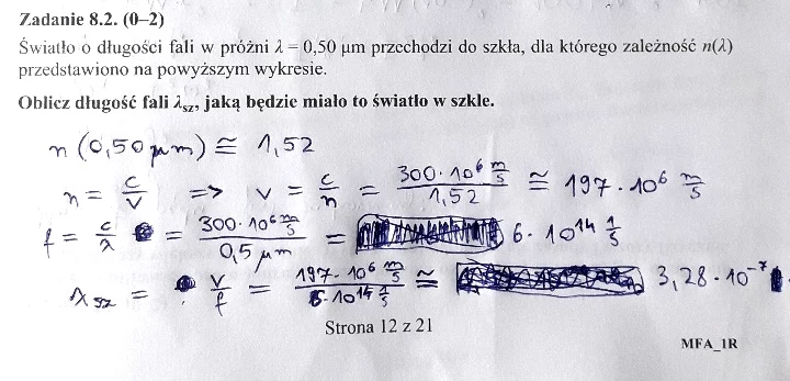 Matura z fizyki - odpowiedź do zad. 8.2 Matura z fizyki - odpowiedź do zad. 8.2
