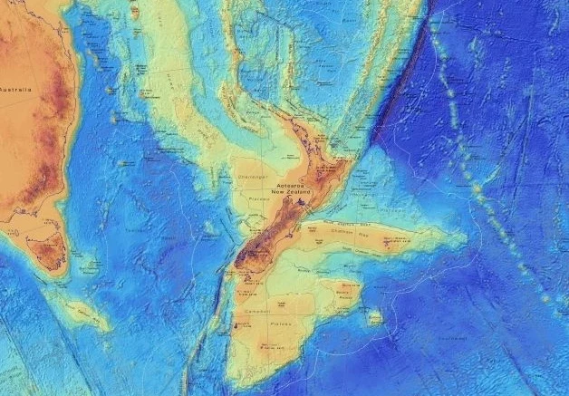 Mapa batymetryczna Zelandii