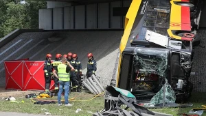 Wypadek autobusu w Warszawie