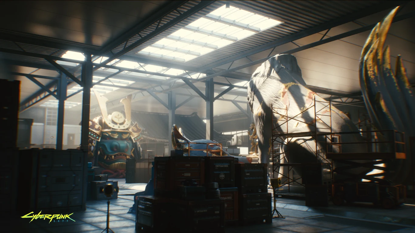 Cienie oparte na śledzeniu promieni – W Cyberpunk 2077 do rozgrywki dodano kierunkowe cienie pochodzące od światła słonecznego i księżycowego, wyliczane w oparciu o natężenie światła i jego rozproszenie przez chmury oraz inne czynniki. Cienie oparte na śledzeniu promieni – W Cyberpunk 2077 do rozgrywki dodano kierunkowe cienie pochodzące od światła słonecznego i księżycowego, wyliczane w oparciu o natężenie światła i jego rozproszenie przez chmury oraz inne czynniki.