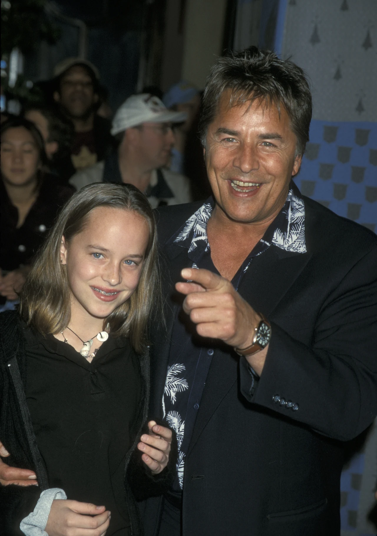 Dakota Johnson z ojcem w 2001 roku na premierze filmu "Harry Potter i Kamień Filozoficzny"