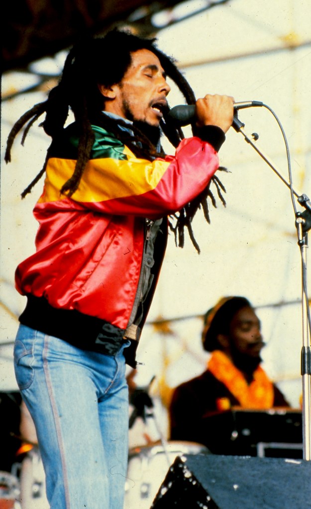 Bob Marley w 1981 r. w kolorach reggae