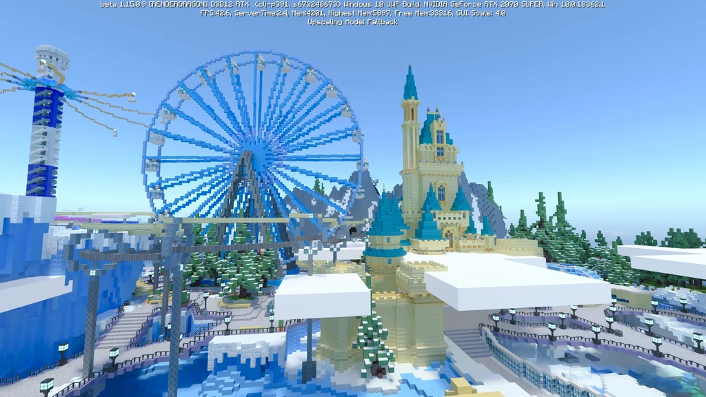 Minecraft z wyłączoną funkcją DLSS 2.0 Minecraft z wyłączoną funkcją DLSS 2.0