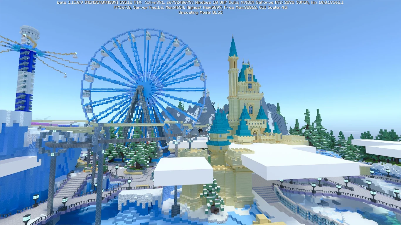 Minecraft z włączoną funkcją DLSS 2.0