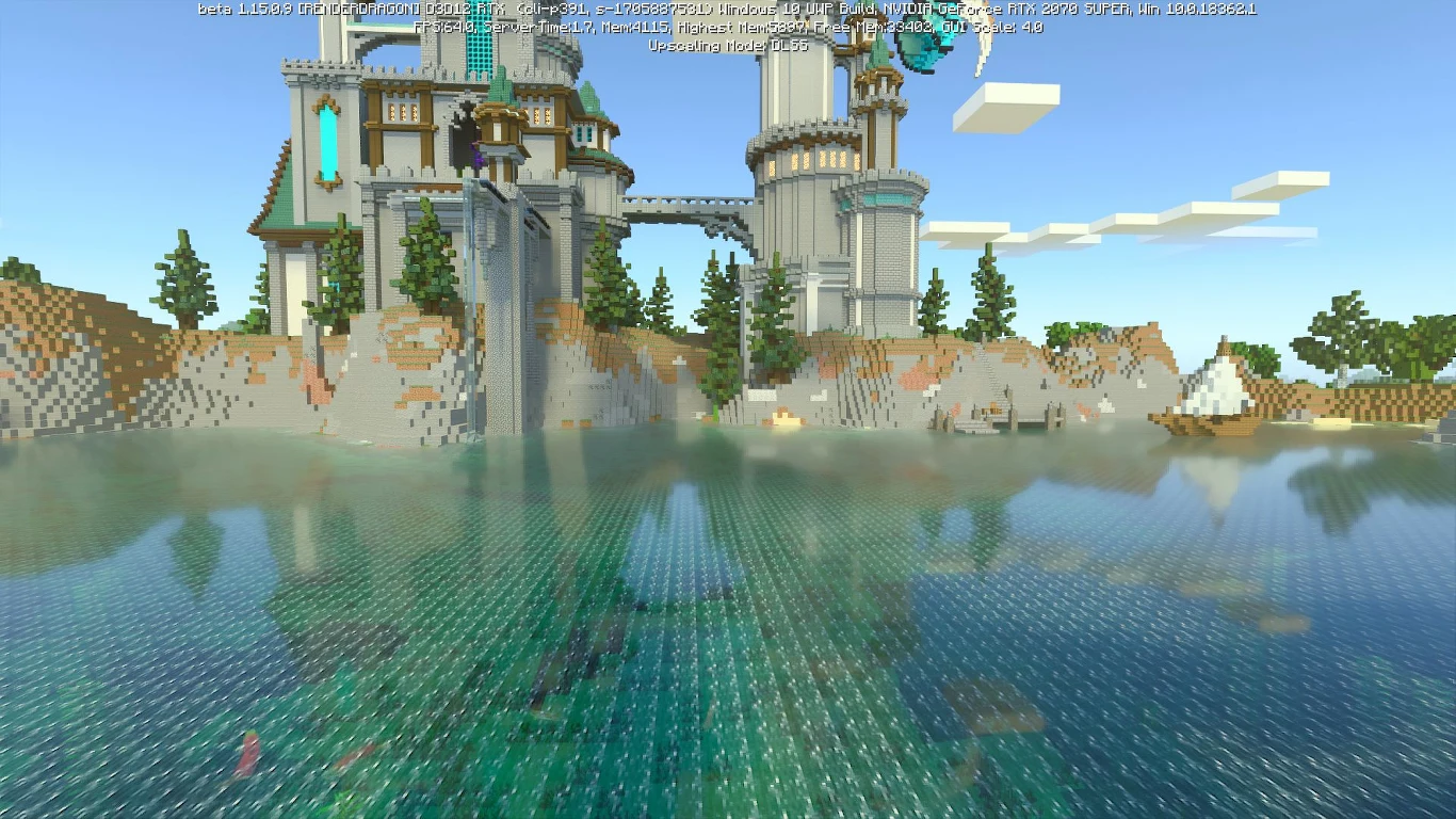 Minecraft z włączoną funkcją DLSS 2.0