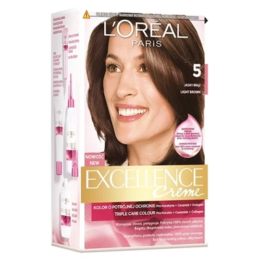 L'Oréal Paris Excellence Creme Farba do włosów 500 jasny brąz - 1
