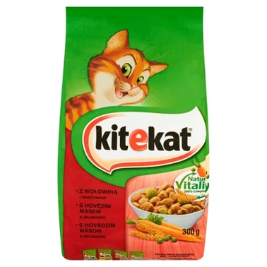 Kitekat Sucha karma dla dorosłych kotów z wołowiną i warzywami 300 g - 1