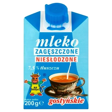SM Gostyń Mleko gostyńskie zagęszczone niesłodzone 7,5% tłuszczu 200 g - 1