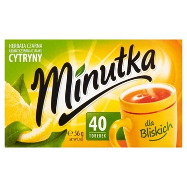 Minutka Herbata czarna aromatyzowana o smaku cytryny 56 g (40 x 1,4 g) - 1