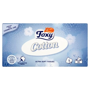 Foxy Cotton Ultra miękkie chusteczki 3 warstwy 90 sztuk - 1