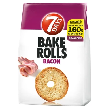 7 Days Bake Rolls Chrupki chlebowe o smaku bekonu 160 g - 0