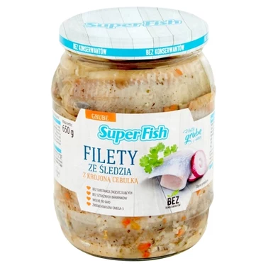 SuperFish Filety ze śledzia z krojoną cebulką 650 g - 0