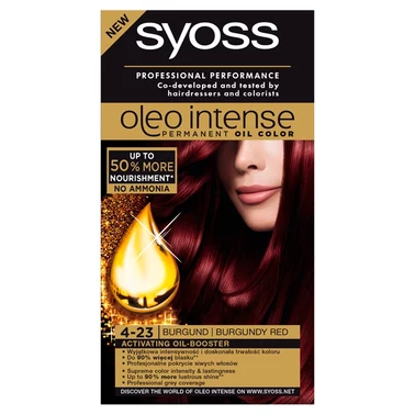 Syoss Oleo Intense Farba do włosów 4-23 burgundowa czerwień - 4