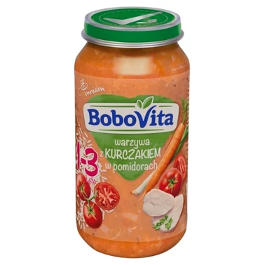 BoboVita Warzywa z kurczakiem w pomidorach po 12 miesiącu 250 g - 4