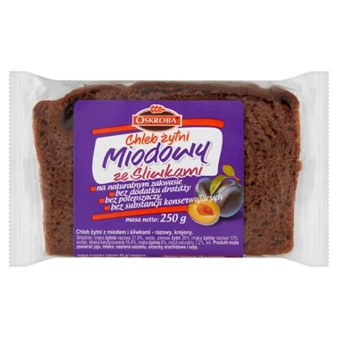 Oskroba Chleb żytni miodowy ze śliwkami 250 g - 0