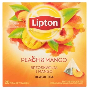 Lipton Herbata czarna aromatyzowana brzoskwinia i mango 36 g (20 torebek) - 0