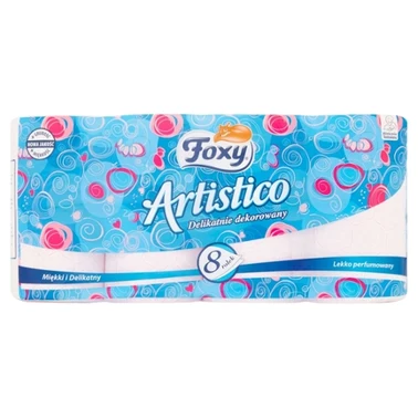 Foxy Artistico Papier toaletowy delikatnie dekorowany różowy 8 rolek - 1