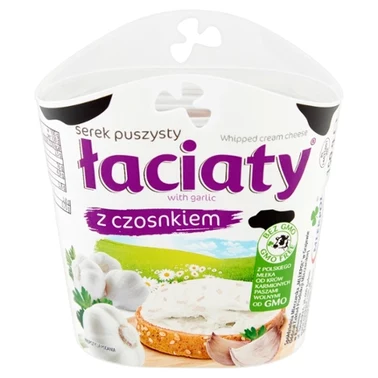 Łaciaty Serek puszysty z czosnkiem 150 g - 2