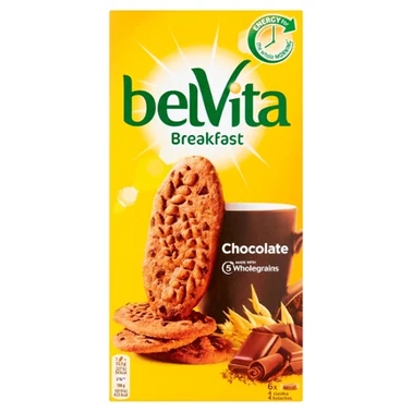 belVita Breakfast Ciastka zbożowe o smaku kakaowym z kawałkami czekolady 300 g - 1