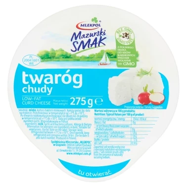 Mlekpol Mazurski Smak Twaróg chudy 275 g - 1