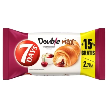 7 Days Doub!e Max Croissant z nadzieniem o smaku waniliowym i wiśniowym 110 g - 0