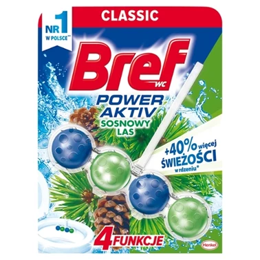 Bref WC Power Aktiv Zawieszka myjąco-zapachowa do muszli WC sosnowy las 50 g - 2