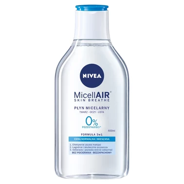 NIVEA MicellAir Skin Breathe Odświeżający płyn micelarny do cery normalnej i mieszanej 400 ml - 1