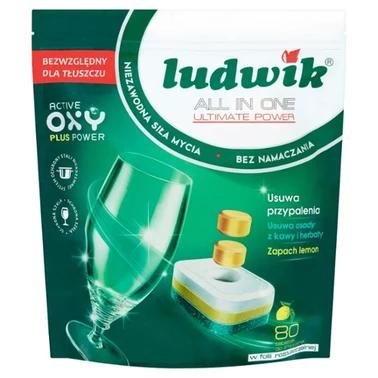 Ludwik All in one Lemon Tabletki do zmywarek 1,44 kg (80 sztuk) - 0